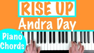 How to play RISE UP  Andra Day EASY Piano Chords Tutorial [upl. by Nilre951]