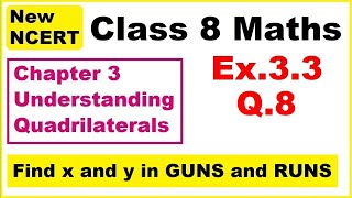 Class 8 Maths  Ex33 Q8  Chapter 3  Understanding Quadrilaterals  New NCERT [upl. by Abbott]