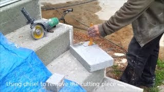 How To Cut A Concrete Bricks Or A Concrete Block  The Easy Way  DIY [upl. by Teeniv]