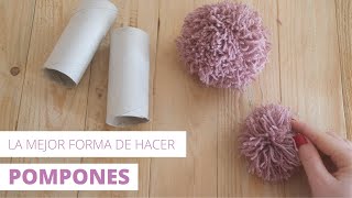 Como hacer POMPONES de LANA FÁCIL y RÁPIDO  La MEJOR forma de hacer POMPONES [upl. by Shoshanna947]