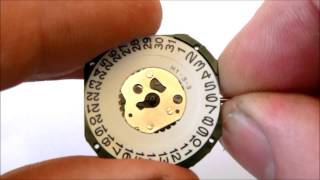 MIYOTA CO  CITIZEN JAPAN 2315 QUARTZ WATCH MOVEMENT WITH DAY amp DATE 377 BATTERY [upl. by Jerald]