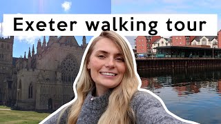 EXETER CITY WALKING TOUR  Quay Cathedral Cafes amp Shopping ❤️ [upl. by Esinet]