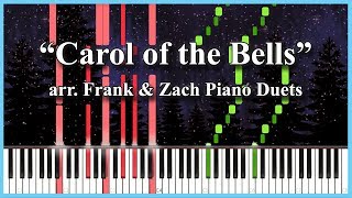 Carol of the Bells  PIANO DUET Synthesia [upl. by Avonasac]