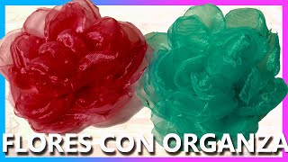 COMO HACER FLORES CON TELA ORGANZA FÁCILES  Manualidades [upl. by Lolande657]