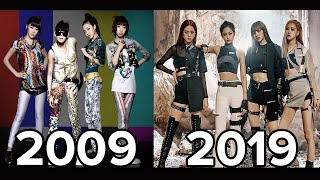 Evolution of Kpop Girl Groups 2009  2019 [upl. by Nod34]