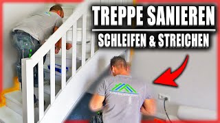 TREPPE SANIEREN  Komplette TREPPE Schleifen amp Streichen  Home Build Solution [upl. by Ocihc]