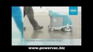 PowerVac Tennant T1 Compact Scrubber Operation Video [upl. by Lynde]