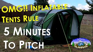 Inflatable Air Tent Pitching  Air tents are easy and fast to pitch with just one person [upl. by Hakeber]