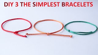 DIY 3 The SIMPLEST Single Strand Friendship Bracelets You Can Make [upl. by Idnym]