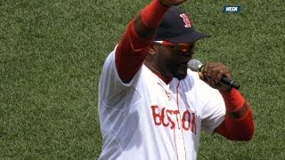 David Ortiz rallies the Boston crowd after Boston Marathon tragedy [upl. by Etnaid]