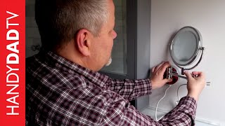 Lighted Makeup Mirror hardwired installation  Master Bath Remodel Part 10 [upl. by Htebsil]