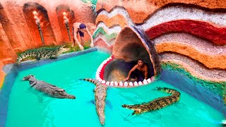 Unbelievable Build Swimming Pool Water Slide Crocodile Around The Secret Underground House [upl. by Ihtak730]