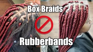 BEGINNER FRIENDLY Medium Box Braids NO RUBBERBANDS [upl. by Koralle]