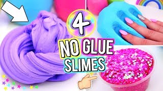 4 Easy DIY Slimes WITHOUT GLUE How To Make The BEST SLIME WITH NO GLUE [upl. by Atteyek]