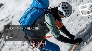 Walking techniques high alpine tours on ice with crampons amp ice axe – Tutorial 1018  LAB ICE [upl. by Eruot]