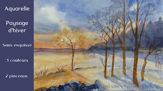 Aquarelle  Paysage dhiver [upl. by Caritta138]