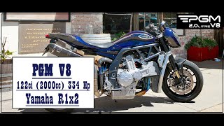 Hyperbike PGM V8 2000cc engine sound [upl. by Lucier]