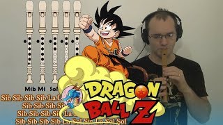 Dragon Ball Z CHALA HEAD CHALA Opening Para Flauta Dulce  Notas Explicadas  Guitarra [upl. by Leuqcar]