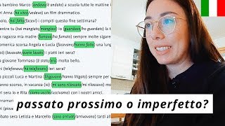 Passato prossimo o imperfetto Italian grammar exercise [upl. by Ilowell315]