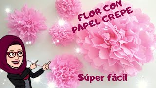 DIY🌸Como hacer FLORES de papel crepe o china SENCILLA Y FÁCIL 🌸2 modelos [upl. by Annaihs]