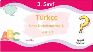 3 Sınıf Türkçe Ünite Değerlendirme 3 [upl. by Shargel714]