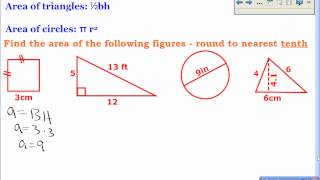 Geometry  17 Find Perimeter Circumference and Area [upl. by Anirdua611]