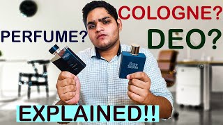 Difference Between Perfumes Colognes Deodarants Eau De Parfum Eau De Toilette [upl. by Sean]