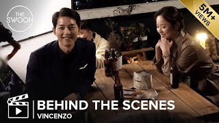 Behind the Scenes Song Joongki and Jeon Yeobeen huddle up on a cold day  Vincenzo ENG SUB [upl. by Marci254]