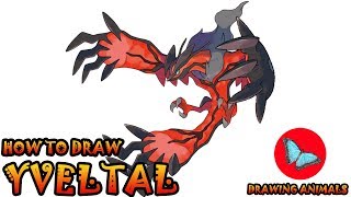 How To Draw Yveltal Pokemon  Drawing Animals [upl. by Orna797]