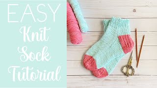 Ericas Easy Knit Sock Tutorial Beginner Friendly Knitting Tutorial [upl. by Anelle791]