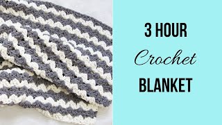 3 Hour Crochet Blanket Fastest and Easiest [upl. by Ilek]