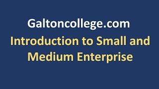 Introduction to Small and Medium Enterprise [upl. by Onairotciv]