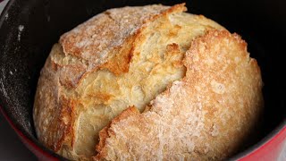 Easy No Knead Bread Recipe  Bread amp Baking [upl. by Aehsel]