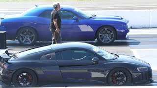 Hellcat Redeye vs R8 Audi  drag racing [upl. by Naud230]