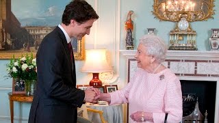 Justin Trudeau meets the Queen [upl. by Nomal]