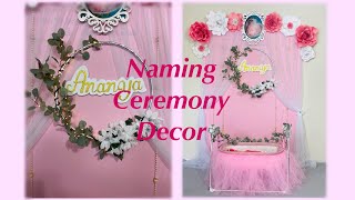 Baby Cradle Decoration At Home  Naming Ceremony Decoration  DIY Backdrop Decoration ideas [upl. by Nahor]