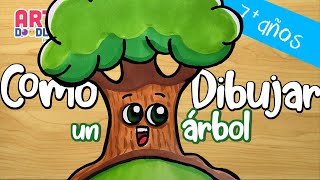 como dibujar un ARBOL facil para niños [upl. by Suehtomit]