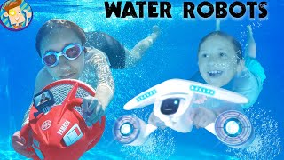 ROBOTS in WATER Deep Sea Diving At Home FV Family Vlog [upl. by Leiria599]