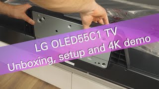 LG OLED55C1 C1 2021 TV unboxing setup and 4K demo [upl. by Adnilahs]