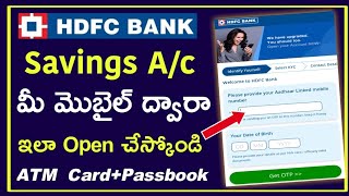 How To Open Hdfc Bank Account Online in Telugu [upl. by Kappel]