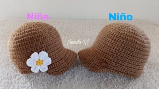 GORRO CON VISERA TEJIDO A CROCHET PASO A PASO [upl. by Yrruc]