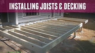 Installing Joists and Decking  DIY Network [upl. by Swanhildas]