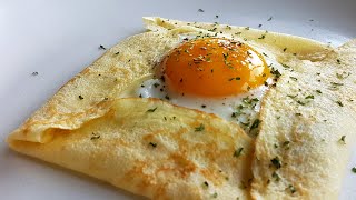 Easiest Crepes Recipe  Savory Breakfast Crepe Pocket [upl. by Vladamar29]