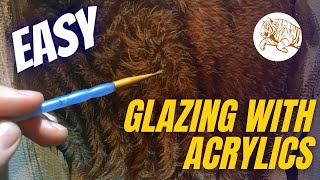 How To GLAZE Using Acrylics  Fur Painting Tips [upl. by Rodmur]