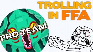 AGARIO TROLLING TEAMERS IN FFA  quotPRO TEAMquot  Agario [upl. by Elmer]