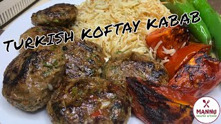 TURKISH KOFTA KEBAB  How to make Turkish Kofte kabob  Turkish Meatballs Recipe  Eid Special Köfte [upl. by Valry738]