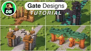 Minecraft How to build 4 Easy Gate Designs Tutorial [upl. by O'Connell690]