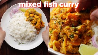 Mixed Fish With Mustard Gravy  Morich Khola Fish Recipe [upl. by Monson]