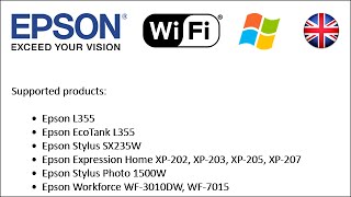 How to setup Epson printers to use WiFi 2013 Win EN [upl. by Lane]