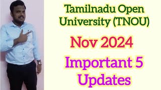 Tamilnadu Open University Latest Updates  TNOU Latest Updates [upl. by Barnie768]